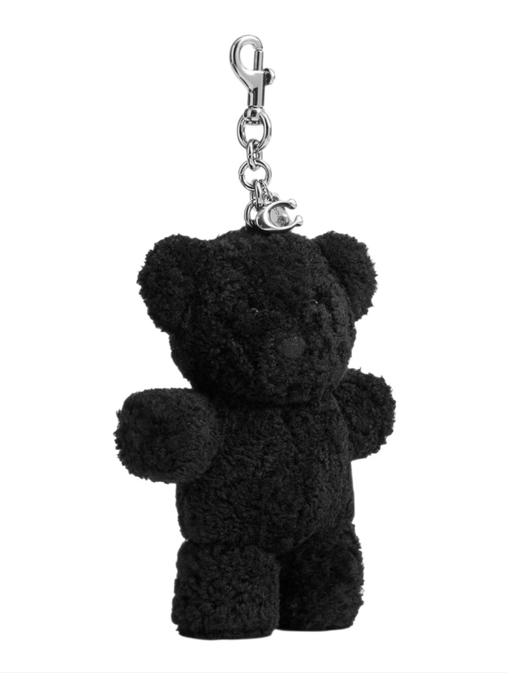 Coach Teddy Bear Bag Charm Shearling Glovetanned Leather Black New With Tags